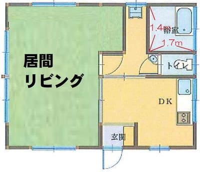 上木貸家１号室 １DK   39.74㎡　賃料37500円　敷金１礼金１ 最寄駅JR東北本線「蓮田」駅バス10分徒歩3分  駐車場3000円
