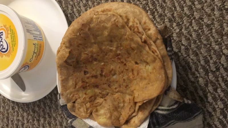 Indian staple breakfast : Aloo Parantha