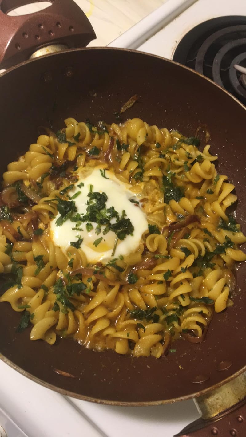 pasta with steamed egg