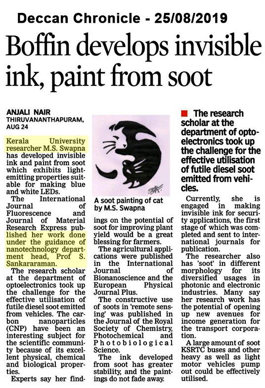 Invisible ink, paint from soot
