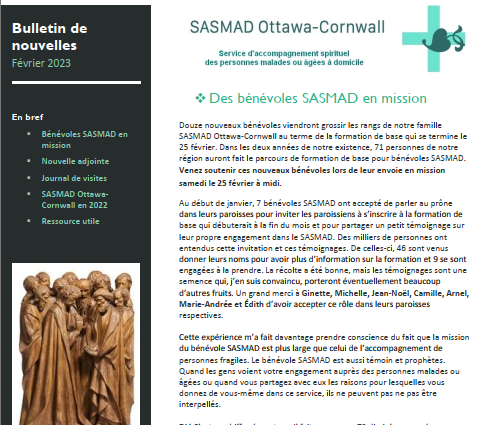 Bulletin SASMAD Ottawa-Cornwall - février 2023