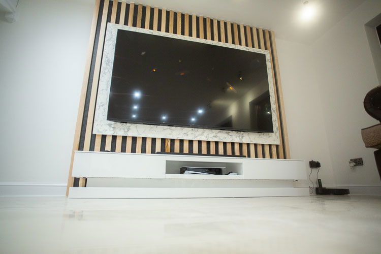 Media wall designed and installed Bespoke 