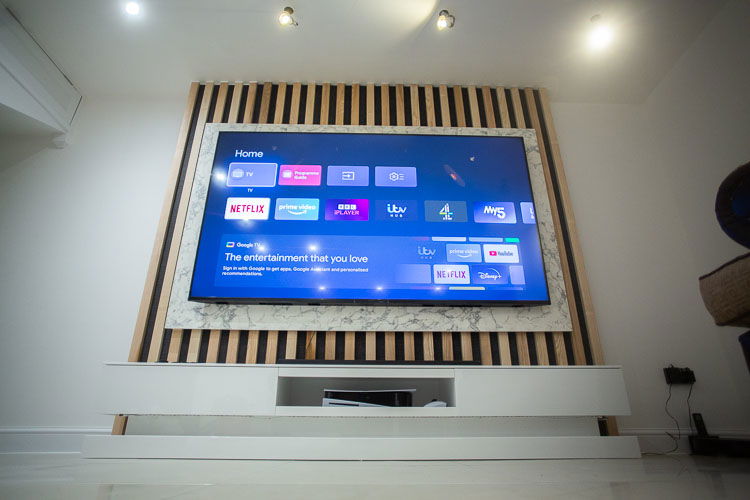 Media wall designed and installed Bespoke 
