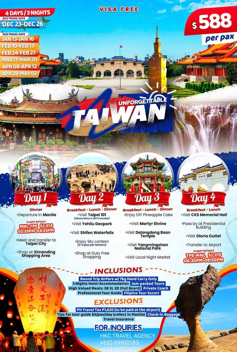 Taiwan Package (VISA FREE)