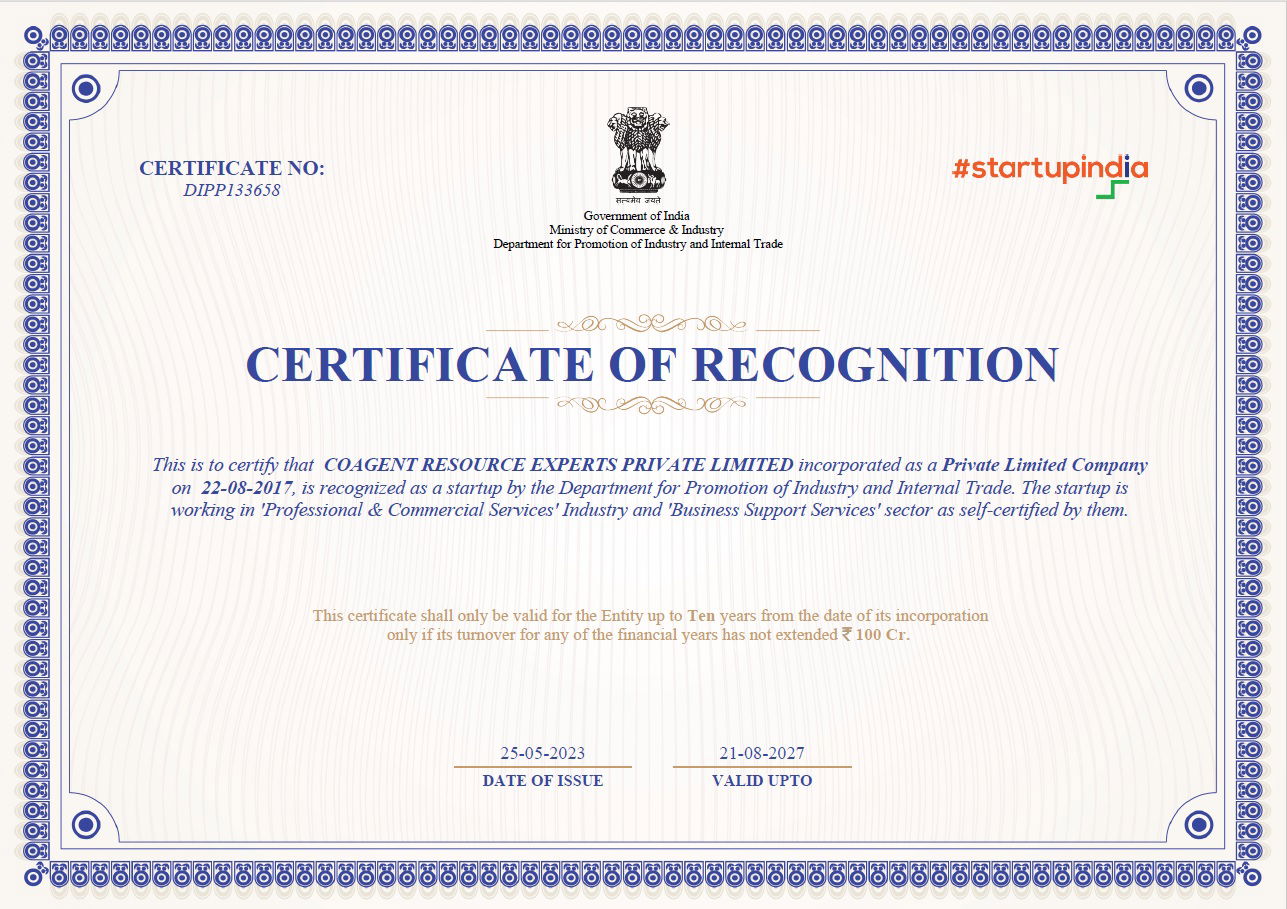 STARTUP INDIA CERTIFICATION