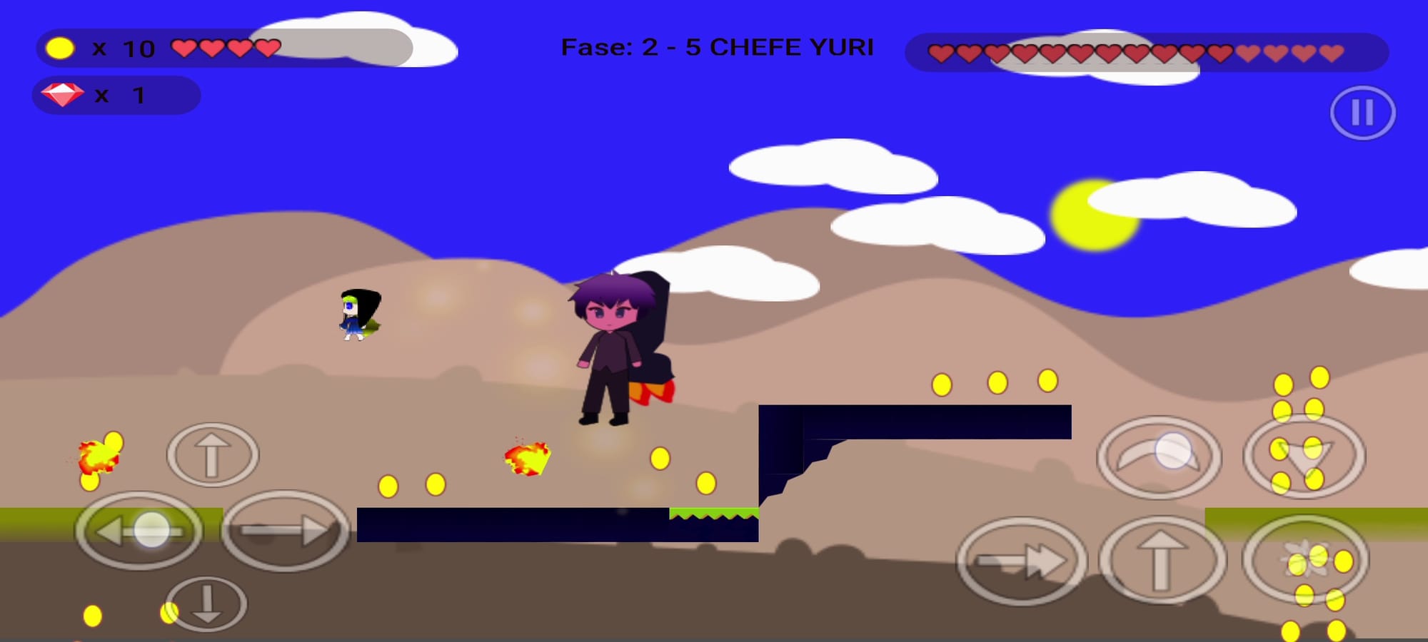 Boss Yuri and his fireballs!