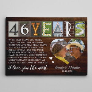 46th Anniversary Letter Art with Photo Canvas Print
