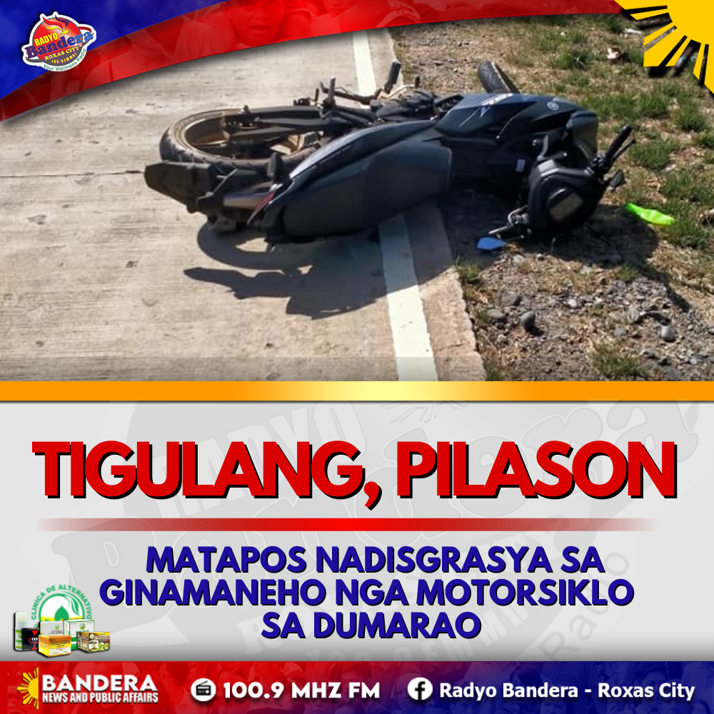 TIGULANG, PILASON MATAPOS NADISGRASYA SA GINAMANEHO NGA MOTORSIKLO SA DUMARAO