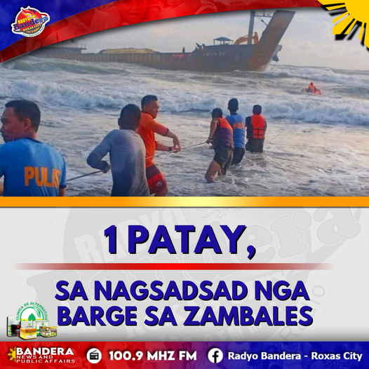 NATIONAL | 1 PATAY, SA NAGSADSAD NGA BARGE SA ZAMBALES