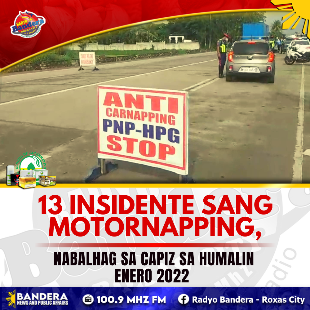 13 INSIDENTE SANG MOTORNAPPING, NABALHAG SA CAPIZ SA HUMALIN ENERO 2022