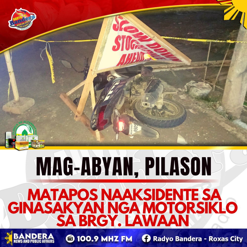 MAG-ABYAN, PILASON MATAPOS NAAKSIDENTE SA GINASAKYAN NGA MOTORSIKLO SA BRGY. LAWAAN