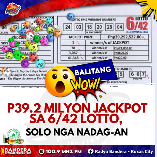 BALITANG WOW | P39.2 MILYON JACKPOT SA 6/42 LOTTO, SOLO NGA NADAG-AN