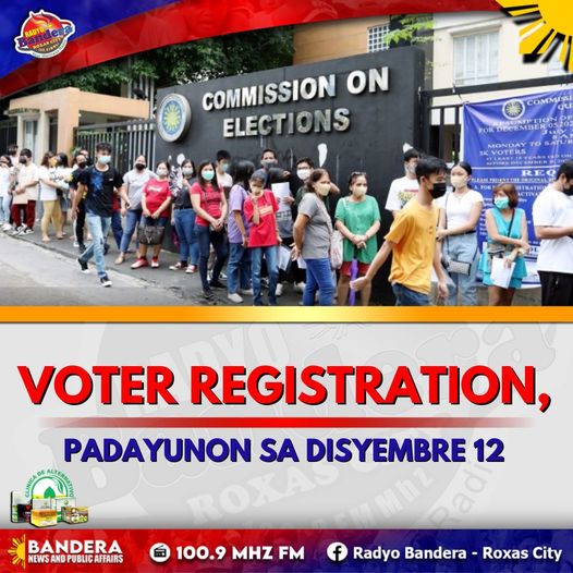 NATIONAL | VOTER REGISTRATION, PADAYUNON SA DISYEMBRE 12