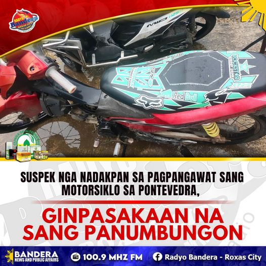 SUSPEK NGA NADAKPAN SA PAGPANGAWAT SANG MOTORSIKLO SA PONTEVEDRA, GINPASAKAAN NA SANG PANUMBUNGON