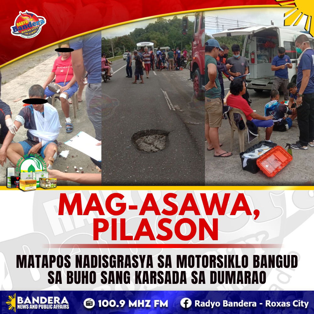 MAG-ASAWA, PILASON MATAPOS NADISGRASYA SA MOTORSIKLO BANGUD SA BUHO SANG KARSADA SA DUMARAO