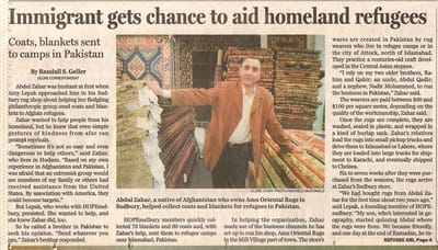 Immigrant gets chance to aid homeland refugees BOSTON GLOBE By Randall S. Geller