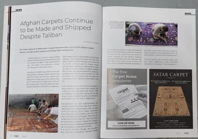 Afghan Carpets Continue to be made and shipped despite Taliban