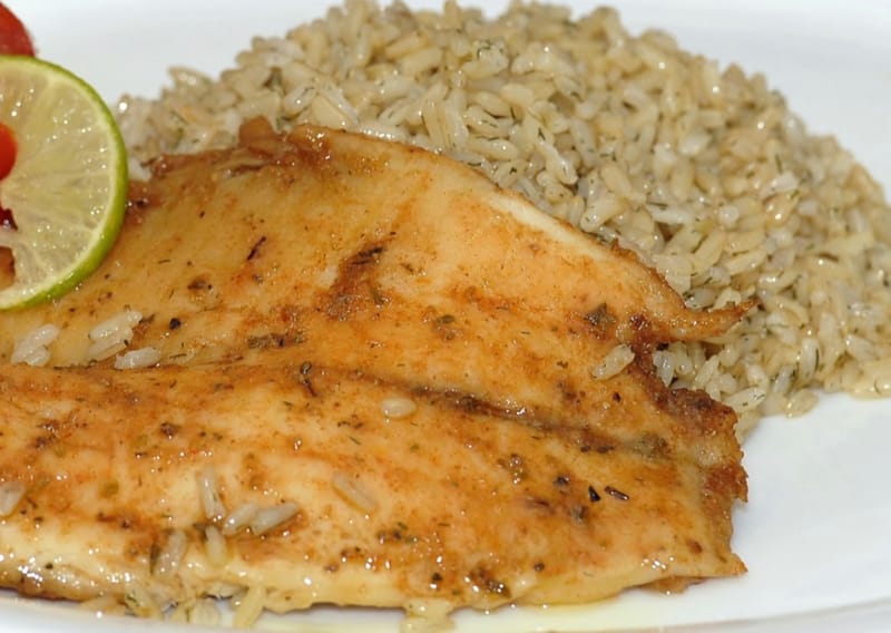 1pc tilapia Fillet  with French Fries or Fried Rice