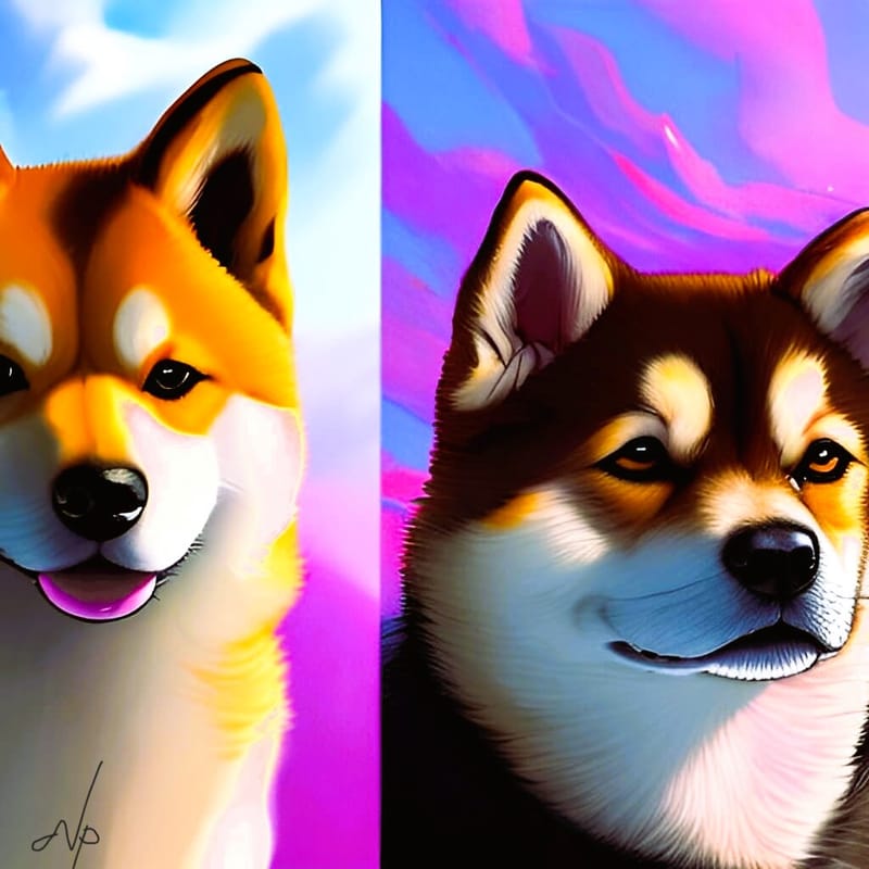 Shiba Inu and American Eskimo