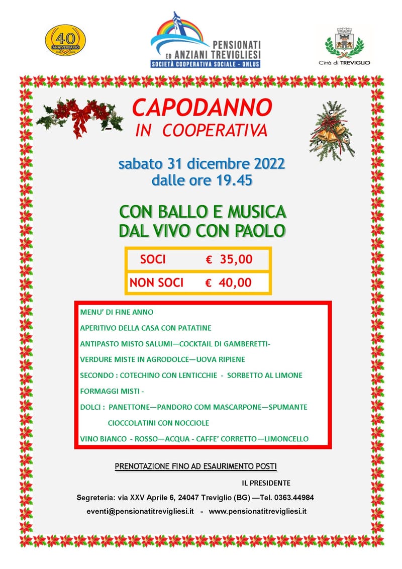 CAPODANNO IN COOPERATIVA