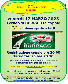 TORNEO DI BURRACO A COPPIE 3° EDIZIONE
