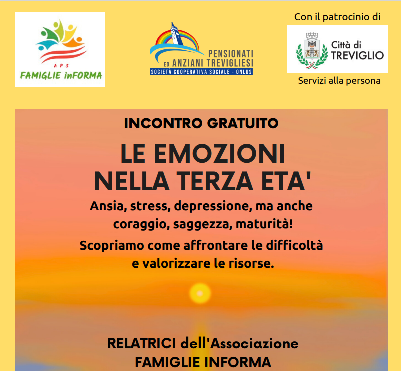 INCONTRO GRATUITO - LE EMOZIONI NELLA TERZA ETA' - MERCOLEDÌ 24 MAGGIO ALLE 14:45