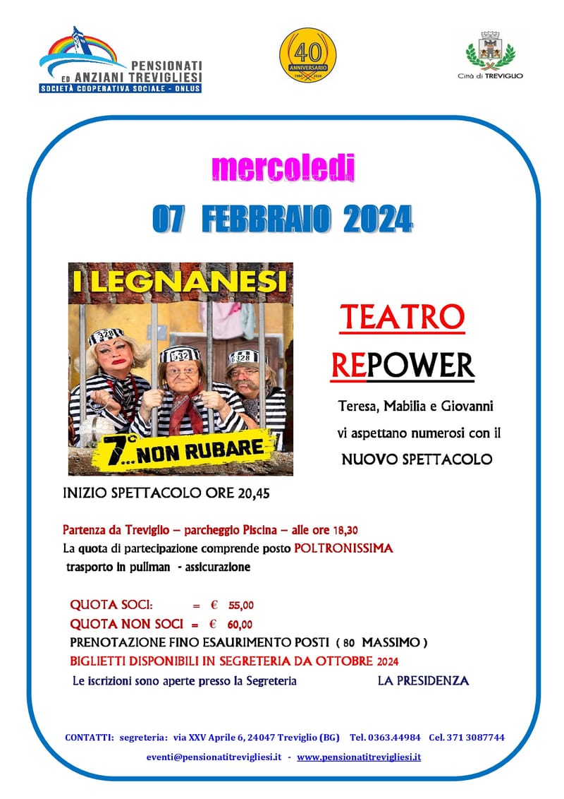 I LEGNANESI - Mercoledi  07 FEBBRAIO 2024 - "7° ... NON RUBARE"