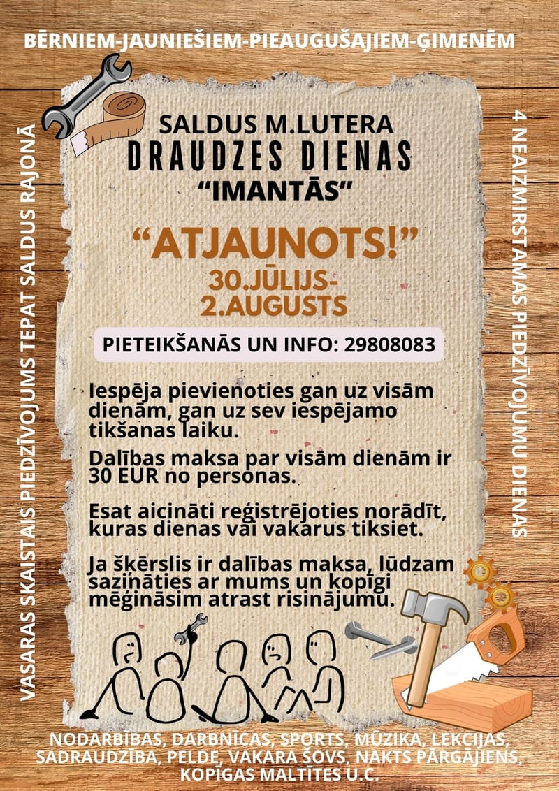 Draudzes sadrauzības dienas "Imantās"