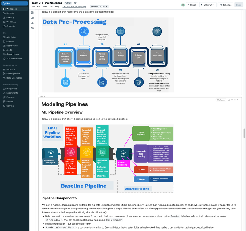 Flight Departure Delay with MLflow, Databricks, ML/DL Models, and GCP - UC Berkeley 2023