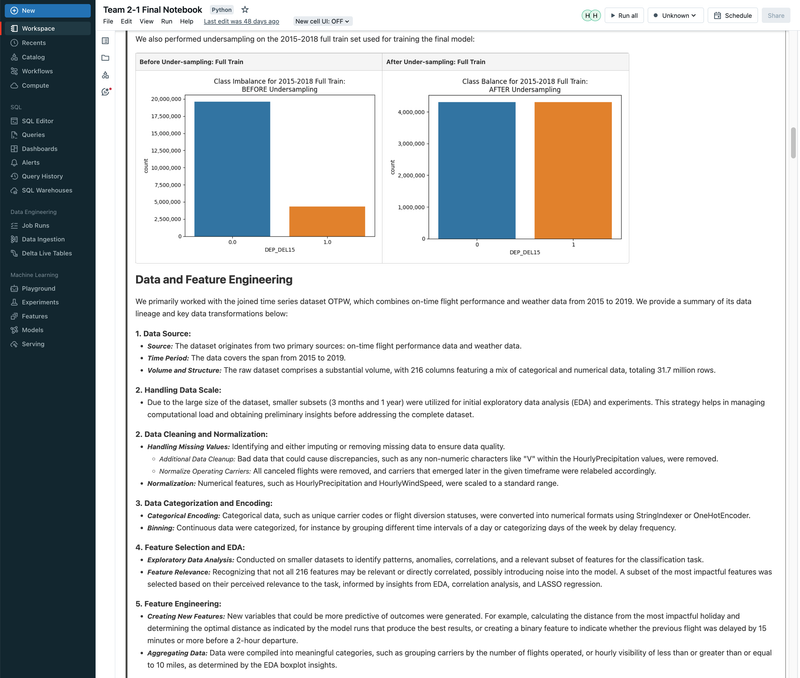 Flight Departure Delay with MLflow, Databricks, ML/DL Models, and GCP - UC Berkeley 2023