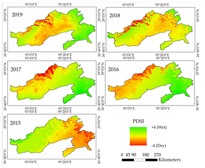 Long-Term Sensitivity Analysis of Palmer Drought Severity Index (PDSI) Through Uncertainty and Error Estimation from Plant Productivity and Biophysical Parameters