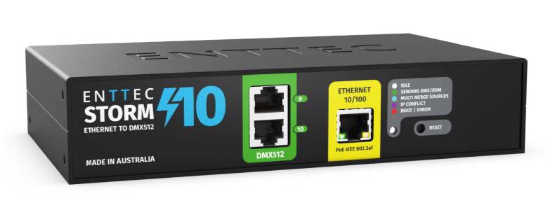 Storm10 - Compact 10 universes DMX over Ethernet to DMX/RDM Converter