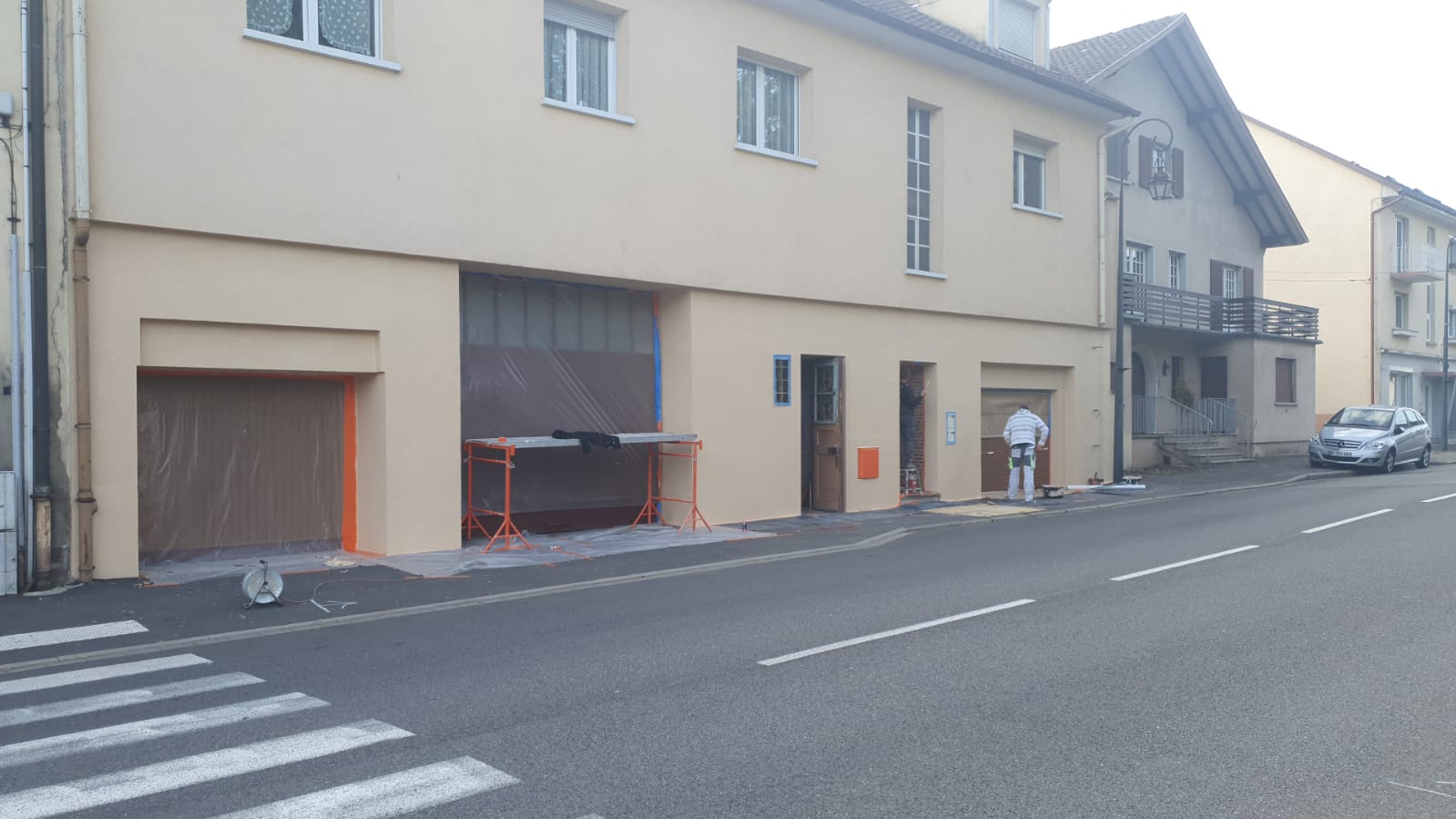 Réparation d'une façade suite à un accident