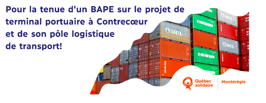 30 septembre 2021 Pétition pour un BAPE Port de Contrecoeur