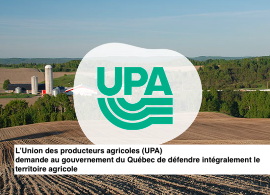 Le 7 septembre 2023 - La zone agricole perd 12 terrains de football par jour depuis 25 ans - UPA