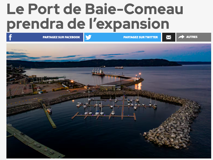 Le 13 mai 2024 - Le Port de Baie-Comeau prendra de l’expansion