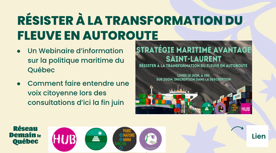 10 juin 2024 - Webinaire résister à la transformation fleuve en autoroute