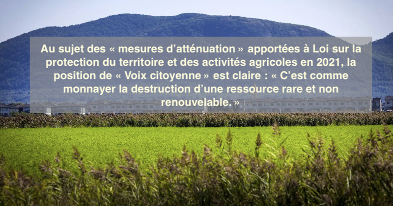 Le 2 octobre 2023 - Plus de 1100 hectares détournés de leur vocation
