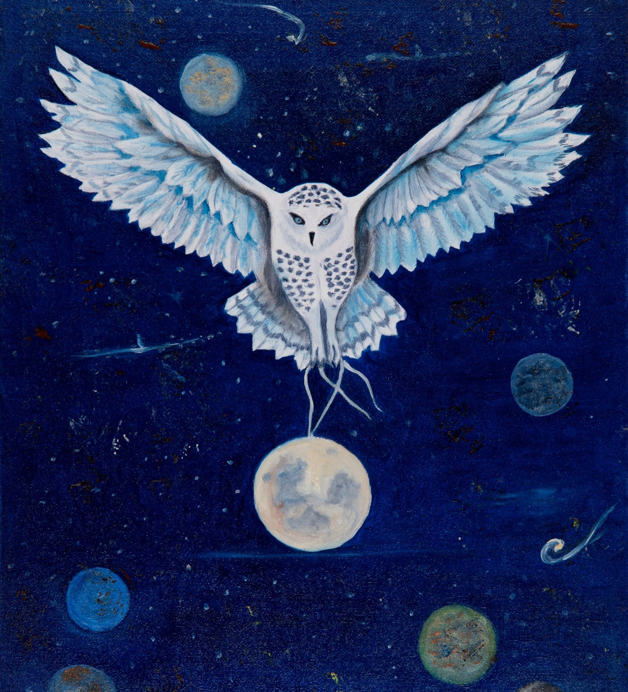 La Chouette Blanche et la Lune
