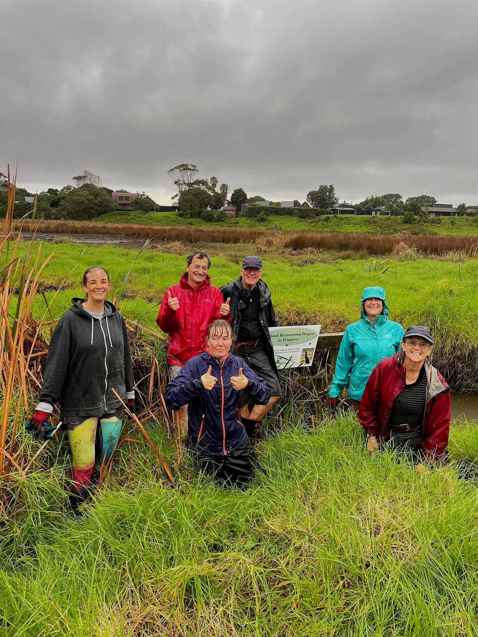 Wet OME planting volunteers