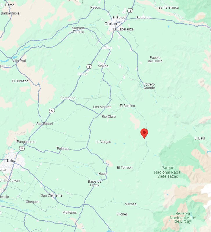 Vende parcela 49 hás Rio Claro Región del Maule