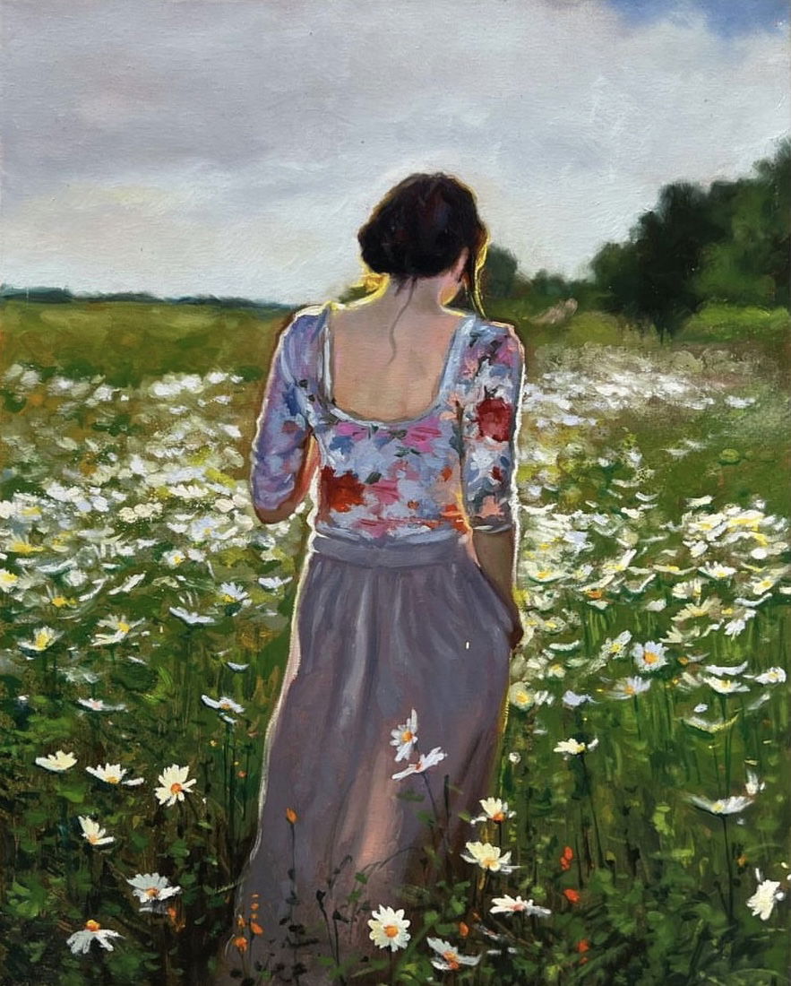 Walk in the flower field