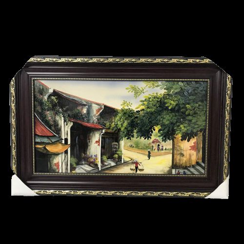 Tranh Sứ Bát Tràng Phố Cổ Khung Deposit Mekoong MKKH0008