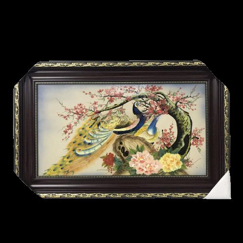 Tranh Sứ Bát Tràng Vẽ Công Mekoong MKKH0048