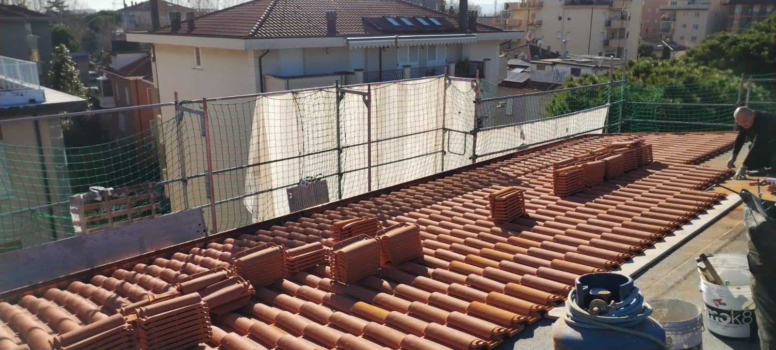 Ripristino tetto con copertura coppi