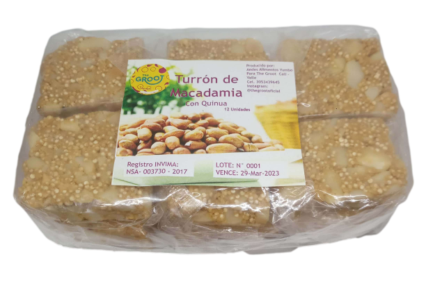 Turrón de Macadamia con quinoa