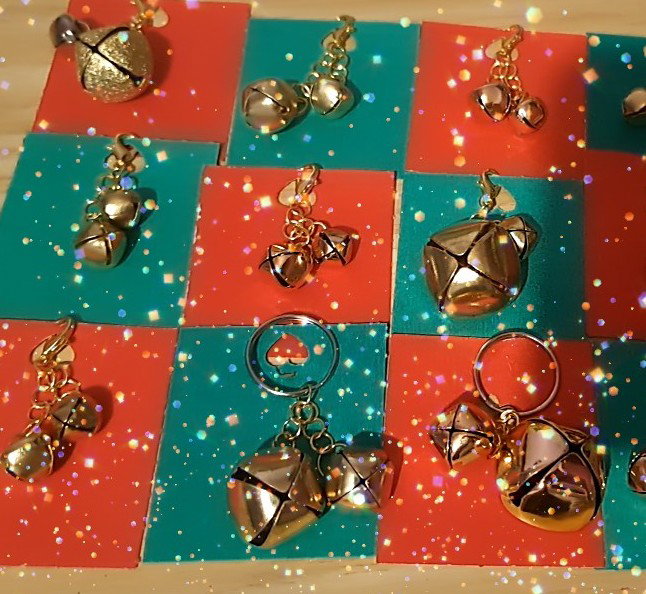 Christmas jingle bell charms and keyrings