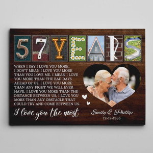 57th Anniversary Letter Art with Photo Canvas Print