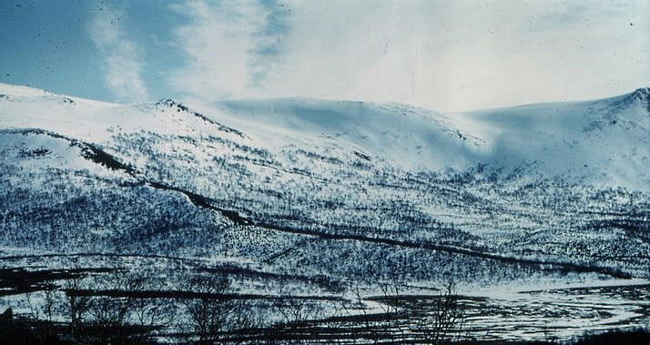 Revelskollen med Revelsrumpa nedover mot høgre. Bø s.