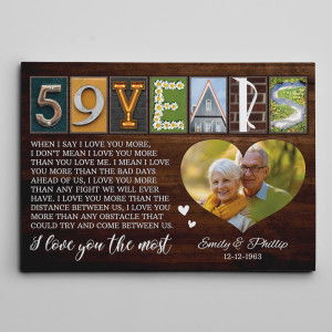 59th Anniversary Letter Art with Photo Canvas Print